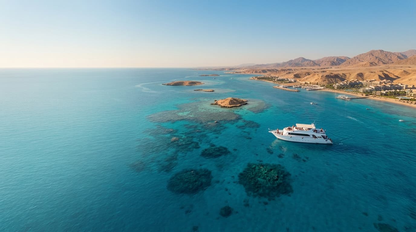 Beautiful Red Sea coastline in Hurghada, Egypt